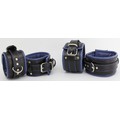 Черно-синий комплект наручников и понож Scappa 
