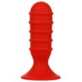   Menzstuff Ribbed Torpedo Dong 4 inch Red